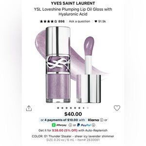 YSL Loveshine Plumping Lip Oil Gloss Thunder Stealer | BNIB Unused / Unswatched
